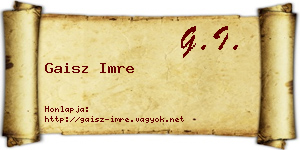 Gaisz Imre névjegykártya